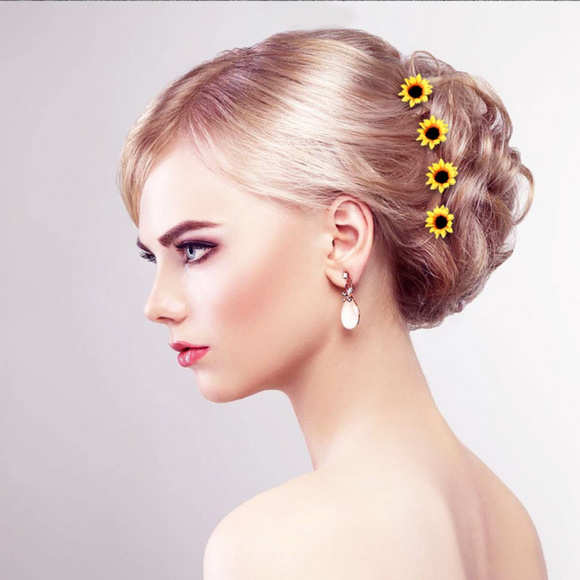 🍒 Sunflower 🌻 Silver Hair Pins - Picture 4 of 5